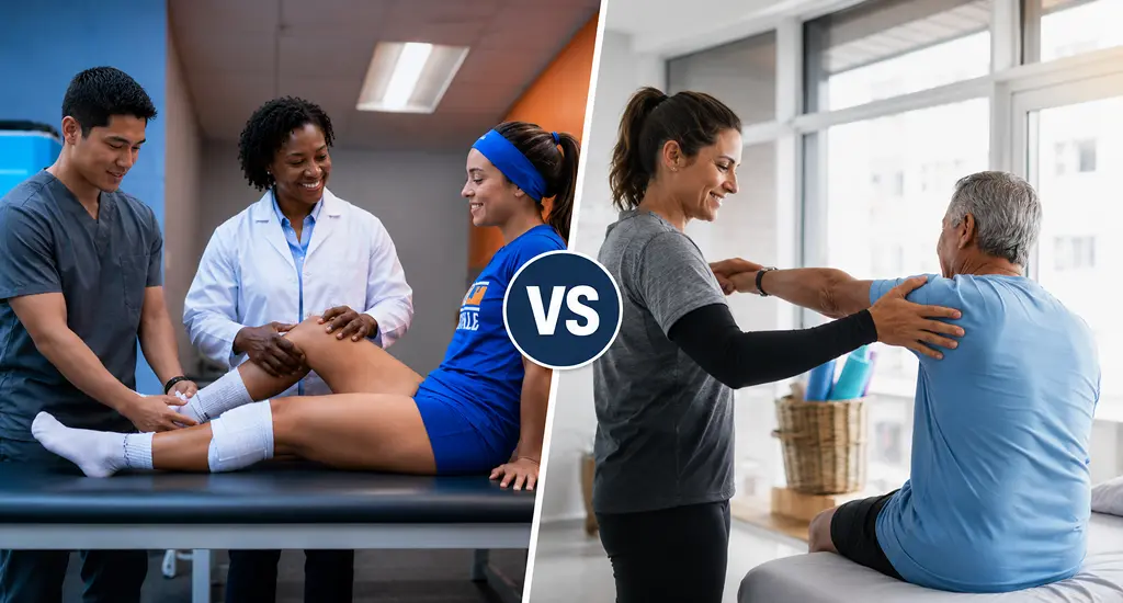 Comparison between a sports medicine physician and a physical therapist